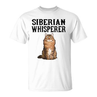 Siberian Whisperer Funny Cat Lover Gift Unisex T-Shirt | Mazezy