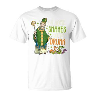 St Patrick Snakes Go Home Youre Drunk Funny Paddys Day Gift Men Women T-shirt Graphic Print Casual Unisex Tee - Thegiftio UK