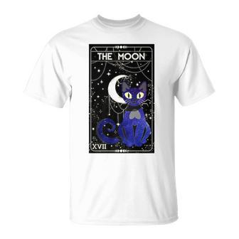 Tarot Card Crescent Moon And Cat Of Moon And Black Cat T-shirt - Thegiftio UK