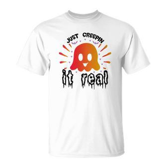 The Boos Just Creepin It Real Halloween Unisex T-Shirt - Seseable