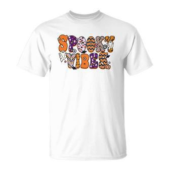 Thick Thights And Spooky Vibes Boo Colorful Halloween Unisex T-Shirt - Seseable