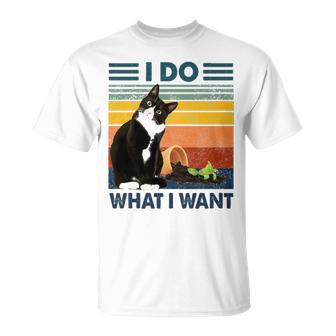 I Do What I Want Tuxedo Cat T-shirt - Thegiftio UK