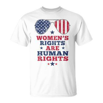 Womens Rights Are Human Rights American Flag 4Th Of July Unisex T-Shirt - Seseable