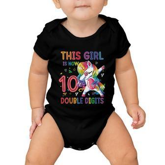 10Th Birthday Gift Girls This Girl Is Now 10 Double Digits Funny Gift Baby Onesie - Monsterry