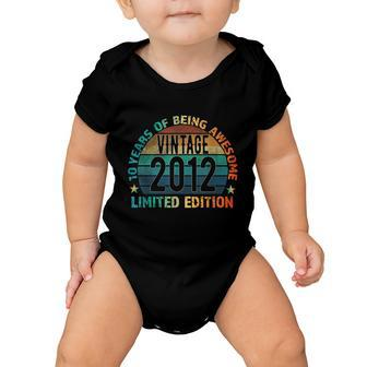 10Th Birthday Gift Kids Vintage 2012 10 Years Old Colored Baby Onesie - Monsterry UK