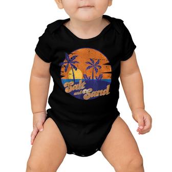 Vintage Palm Trees Summer Vacation Beach Tropical Summer  Baby Onesie
