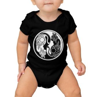Yin-Yang Cats Graphic Design Printed Casual Daily Basic Baby Onesie