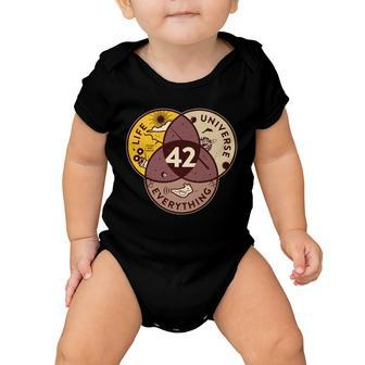 42 Answers To Life Universe Everything Hitchhikers Galaxy Guide Baby Onesie - Monsterry DE