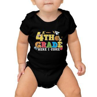 4Th Grade Here I Come Back To School First Day Of School Baby Onesie - Monsterry