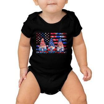 4Th Of July 2022 Patriotic Gnomes Funny American Usa Funny Gift Baby Onesie - Monsterry