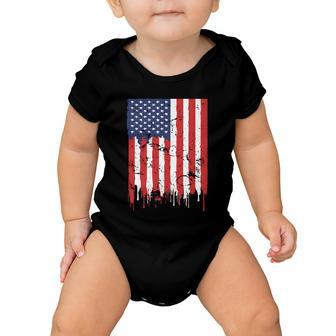 4Th Of July American Flag Vintage Design Patriotic Baby Onesie - Monsterry CA