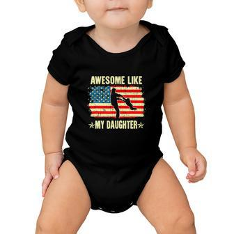 4Th Of July Awesome Vintage Fathers Day Baby Onesie - Monsterry