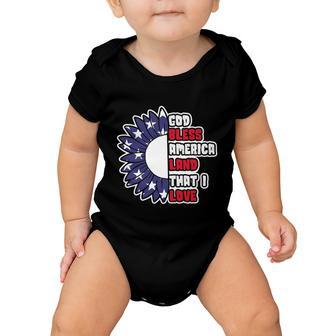 4Th Of July God Bless America Land That I Love Patriotic Cute Gift Baby Onesie - Monsterry