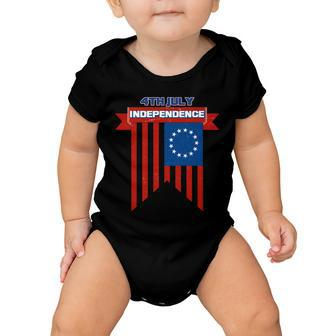 4Th Of July Independence American Flag Baby Onesie - Monsterry UK