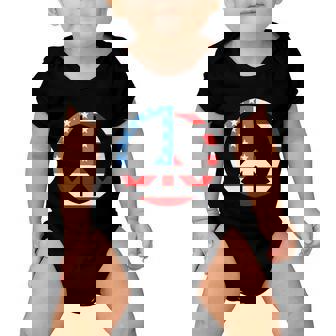 4Th Of July Peace Sign American Flag Baby Onesie - Monsterry