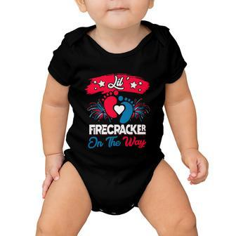 4Th Of July Pregnancy Meaningful Gift Lil Firecracker On The Way Great Gift Baby Onesie - Monsterry UK