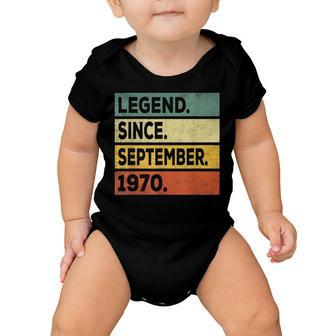 52 Years Old Gift Legend Since September 1970 52Nd Birthday  Baby Onesie