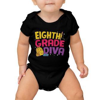 8Th Grade Diva First Day Of School Graphic Tees For Teacher Student Baby Onesie - Monsterry AU