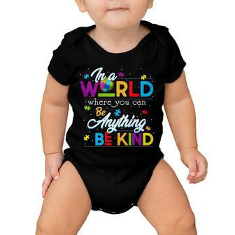 A World With Kindness Autism Awareness Baby Onesie - Monsterry