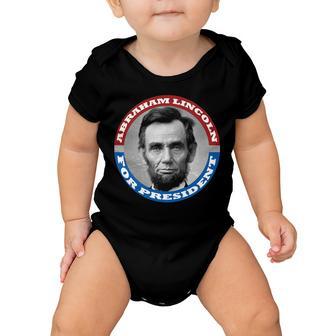 Abraham Abe Lincoln For President Retro Tshirt Baby Onesie - Monsterry DE