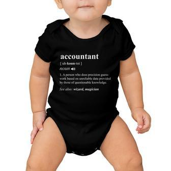 Accountant Definition Noun Accounting Major Cpa Funny Funny Gift Baby Onesie - Monsterry