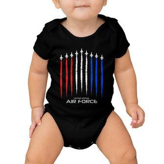 Air Force Us Veterans 4Th Of July Great Gift American Flag Meaningful Gift Baby Onesie - Monsterry