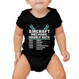 Aircraft Technician Hourly Rate Airplane Plane Mechanic Baby Onesie - Monsterry AU