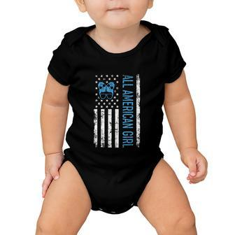 All American Girls 4Th Of July Shirt Daughter Messy Bun Usa Baby Onesie - Monsterry