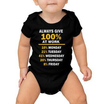 Always Give A 100 At Work Funny Tshirt Baby Onesie - Monsterry