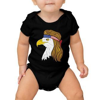 American Bald Eagle Mullet 4Th Of July Funny Usa Patriotic Cute Gift Baby Onesie - Monsterry
