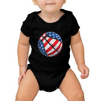 American Flag Basketball Baby Onesie - Monsterry
