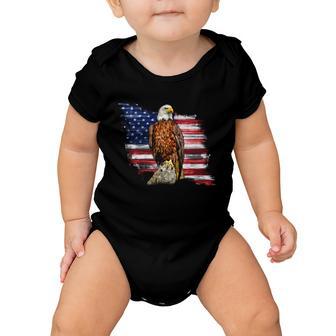 American Flag Patriotic Eagle Vintage Baby Onesie - Monsterry UK