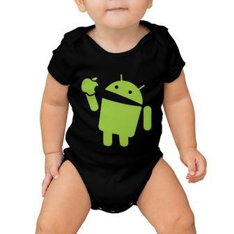 Android Eats Apple Funny Nerd Computer Tshirt Baby Onesie - Monsterry AU