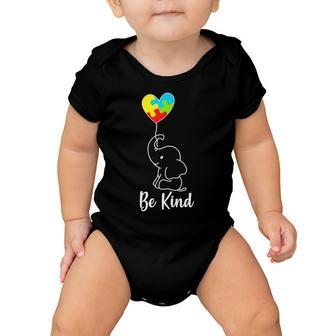 Autism Awareness Be Kind Elephant Tshirt Baby Onesie - Monsterry