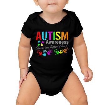 Autism Awareness Educate Love Support Advocate Baby Onesie - Monsterry CA