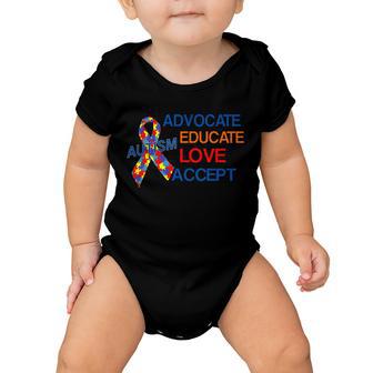 Autism Awareness Educate Tshirt Baby Onesie - Monsterry AU