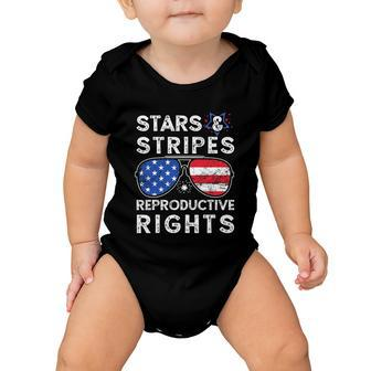 Aviator Us Flag Sunglasses Stars Stripes Reproductive Rights Baby Onesie - Monsterry