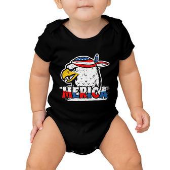 Bald Eagle Mullet American Flag Merica 4Th Of July Great Gift Baby Onesie - Monsterry CA