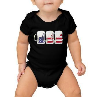 Beer American Flag Shirt 4Th Of July Men Women Merica Usa Baby Onesie - Monsterry