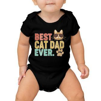 Best Cat Dad Ever Vintage Colors Tshirt Baby Onesie - Monsterry