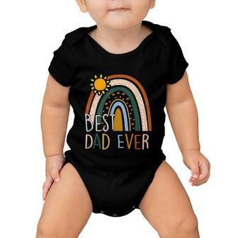 Best Dad Ever Rainbow Funny Fathers Day From Wife Daughter Cool Gift Baby Onesie - Monsterry