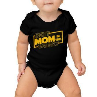 Best Mom In The Galaxy Parody Movie Logo Baby Onesie - Monsterry UK