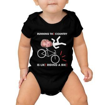 Biden Bike Bicycle Running The Country Is Like Riding A Bike V16 Baby Onesie - Monsterry DE