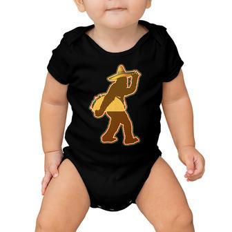 Bigfoot Carrying Taco Cinco De Mayo Tshirt Baby Onesie - Monsterry