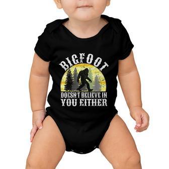 Bigfoot Doesnt Believe In You Either Distressed Baby Onesie - Monsterry UK