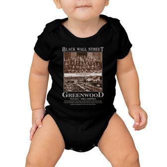 Black Wall Street Never Forget Greenwood Tulsa Oklahoma V2 Baby Onesie - Monsterry DE