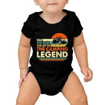 Camper Funny Camping Dad Man Myth Legend Father Vintage Baby Onesie - Monsterry
