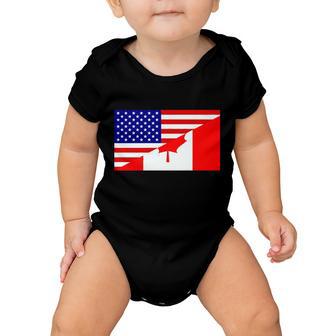 Canadian American Usa Flag Baby Onesie - Monsterry