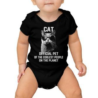 Cat Official Pet Of The Coolest People On The Planet - Funny Cat Shirt - Kitten Clothing - Best Cat Lover Gifts - Pet Owner Apparel - Cat Lover Baby Onesie - Thegiftio UK