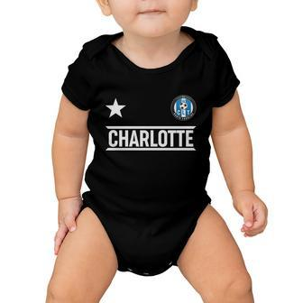 Charlotte North Carolina Soccer Jersey Baby Onesie - Monsterry